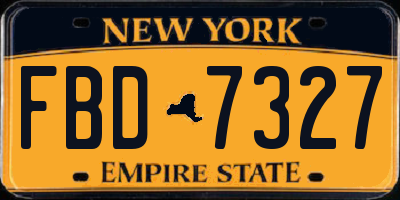 NY license plate FBD7327