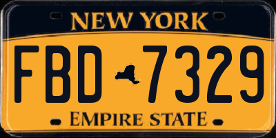 NY license plate FBD7329