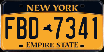 NY license plate FBD7341