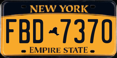 NY license plate FBD7370