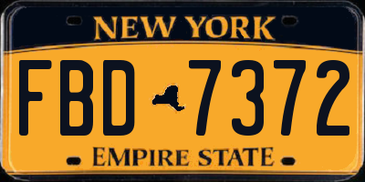 NY license plate FBD7372