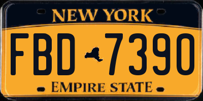 NY license plate FBD7390