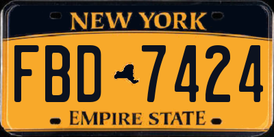 NY license plate FBD7424