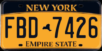 NY license plate FBD7426