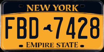 NY license plate FBD7428