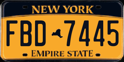 NY license plate FBD7445