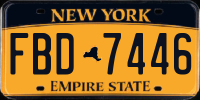 NY license plate FBD7446