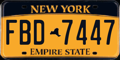 NY license plate FBD7447
