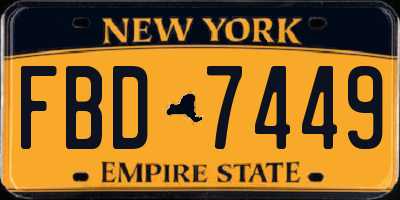 NY license plate FBD7449