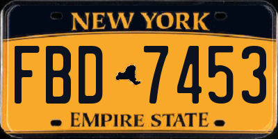 NY license plate FBD7453
