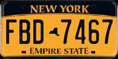 NY license plate FBD7467