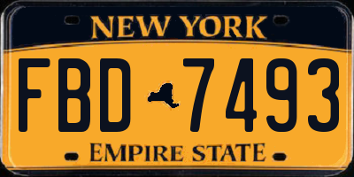 NY license plate FBD7493