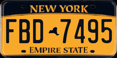 NY license plate FBD7495