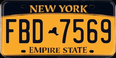 NY license plate FBD7569