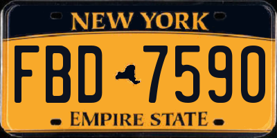 NY license plate FBD7590