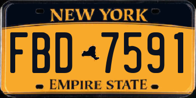 NY license plate FBD7591
