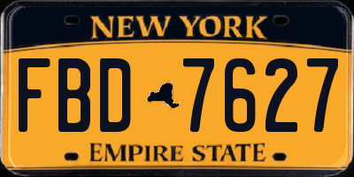 NY license plate FBD7627