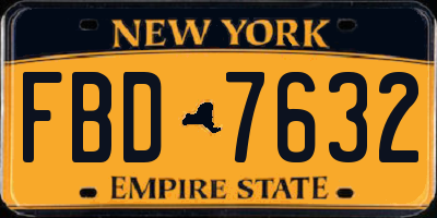 NY license plate FBD7632