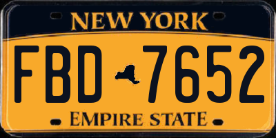 NY license plate FBD7652