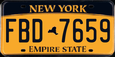 NY license plate FBD7659