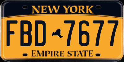 NY license plate FBD7677