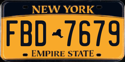 NY license plate FBD7679