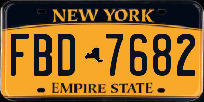 NY license plate FBD7682