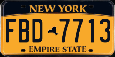 NY license plate FBD7713