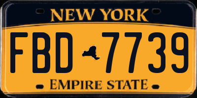 NY license plate FBD7739