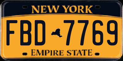 NY license plate FBD7769