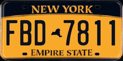 NY license plate FBD7811