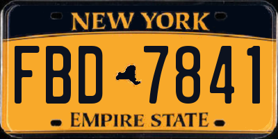NY license plate FBD7841
