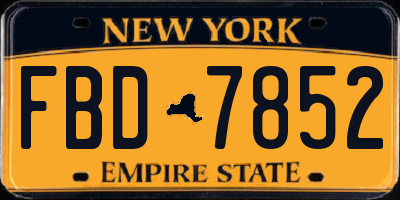 NY license plate FBD7852