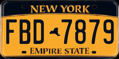NY license plate FBD7879