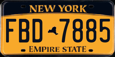 NY license plate FBD7885
