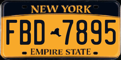 NY license plate FBD7895