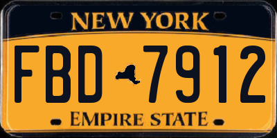 NY license plate FBD7912