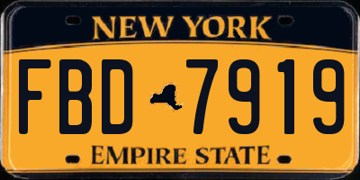 NY license plate FBD7919