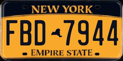 NY license plate FBD7944