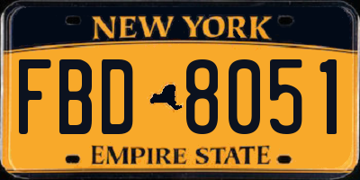 NY license plate FBD8051