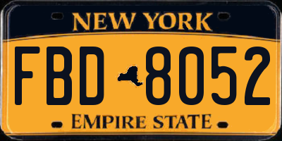 NY license plate FBD8052