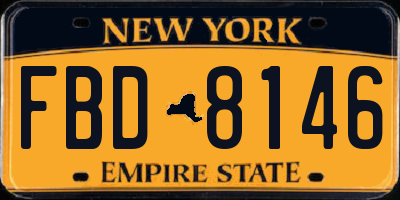 NY license plate FBD8146