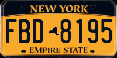 NY license plate FBD8195