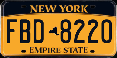 NY license plate FBD8220