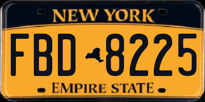 NY license plate FBD8225