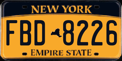 NY license plate FBD8226