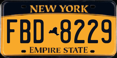 NY license plate FBD8229