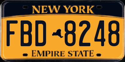 NY license plate FBD8248