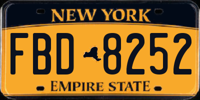 NY license plate FBD8252
