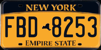 NY license plate FBD8253